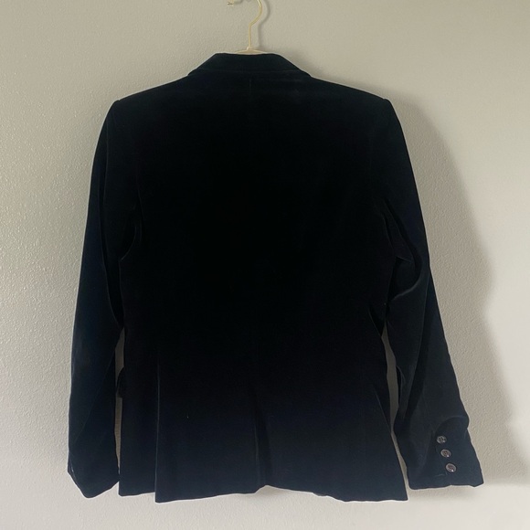 Women's black velvet blazer made in Japan size 8 dark academia old money holiday - Picture 2 of 4